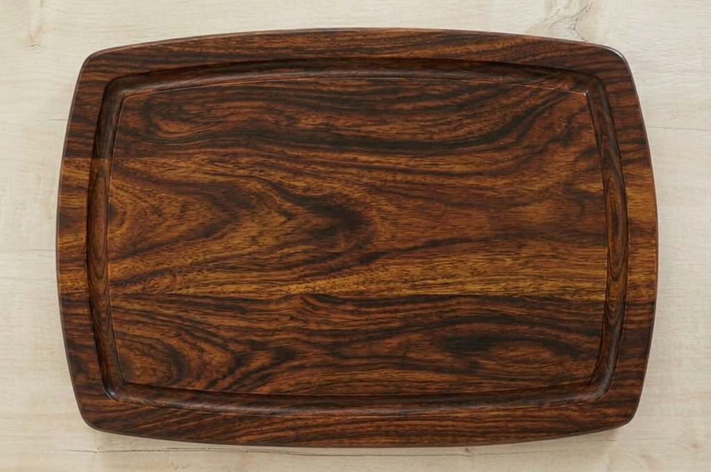 Bowed Rectangular Teak Cutting Board with Juice Groove | Countertop Classic