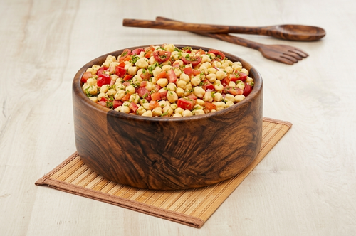 Deep Cylindrical Teak Serving Bowl | Golden Hour