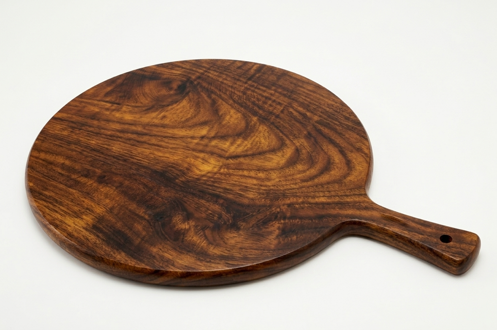 Large Teak Round Serving Platter| Love Feast