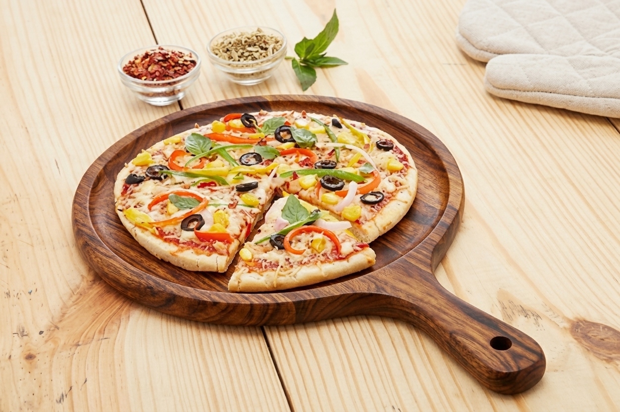 Teak Serving Board and Pizza Paddle | Moonlit Supper