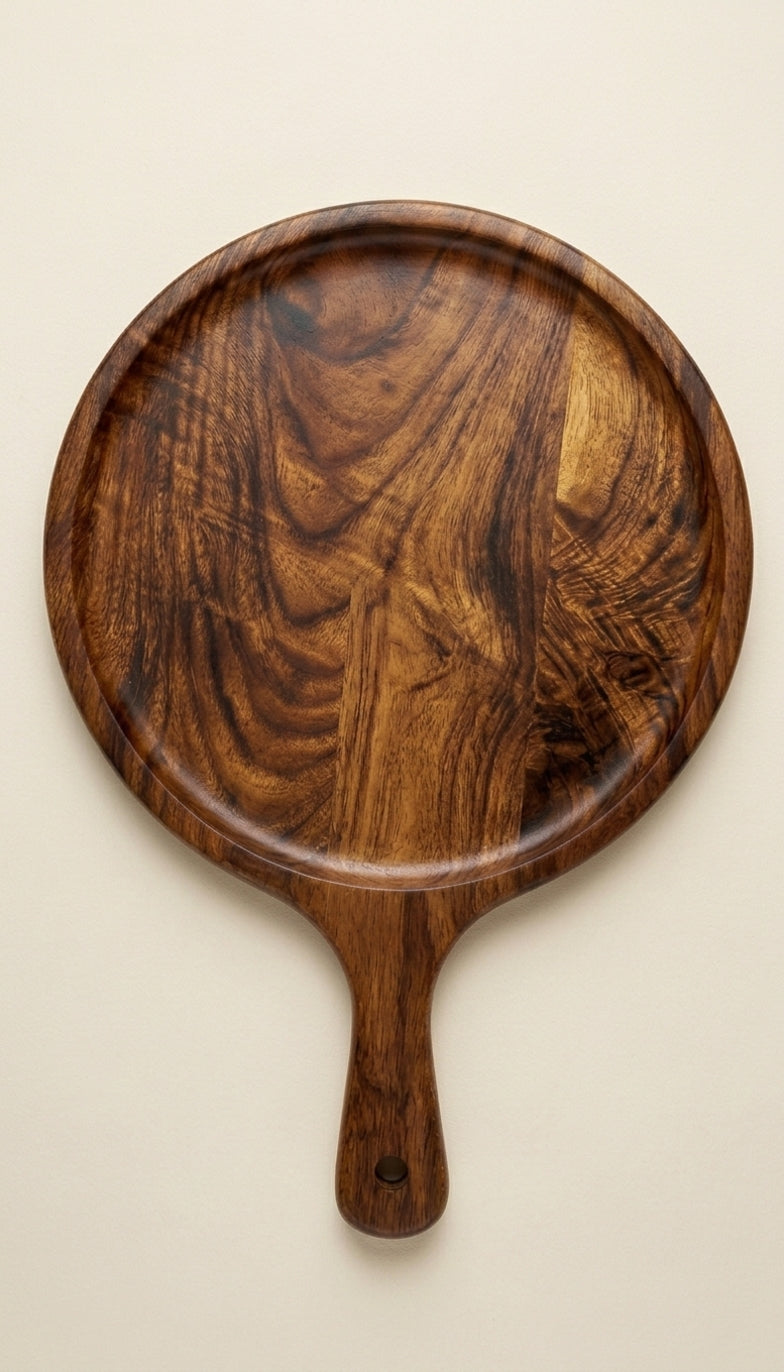 Teak Serving Board and Pizza Paddle | Moonlit Supper
