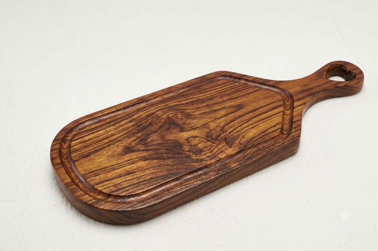 Teak Appetizer Board | Sweetheart Paddle