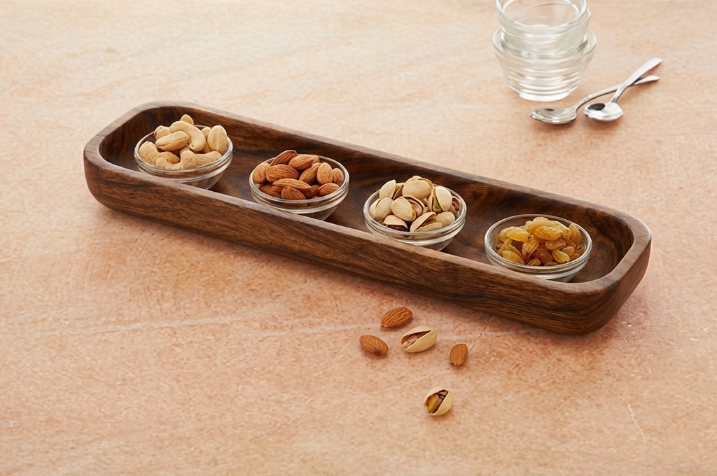 Slim teak serving tray | The Tasting Row