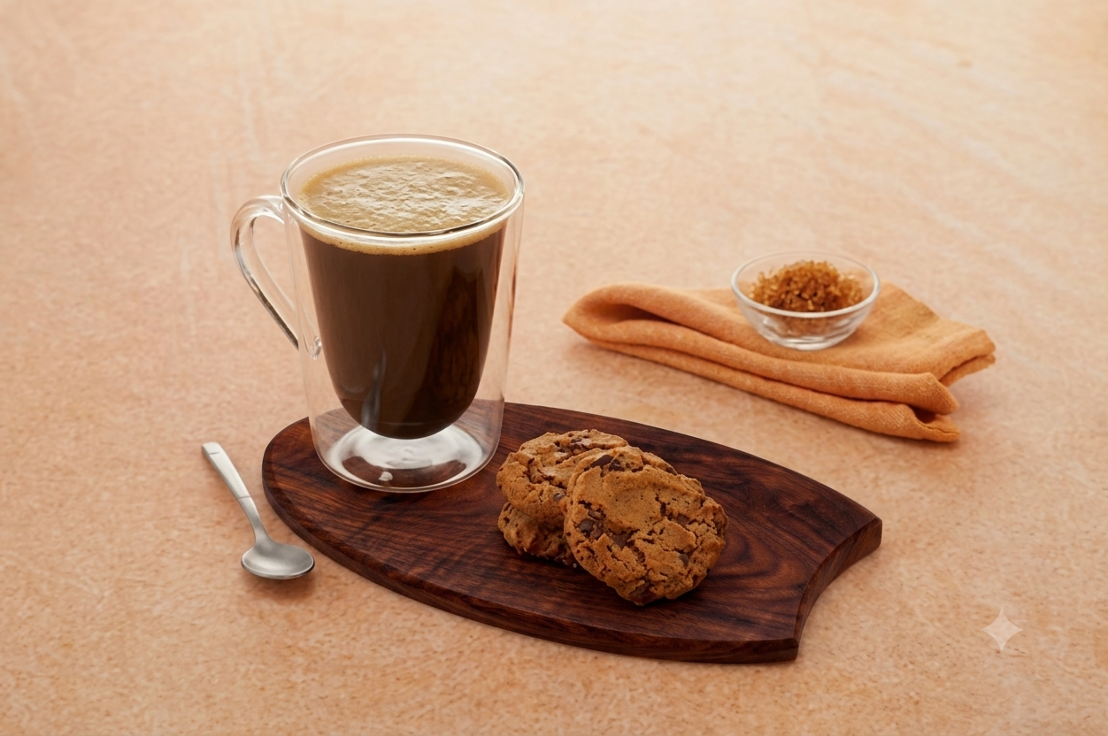 Leaf-Contoured Coffee and Pastry Board | Café solitude